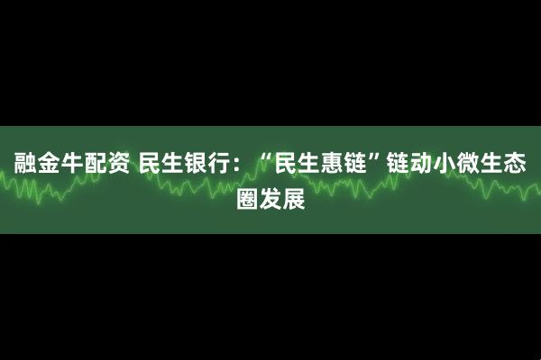融金牛配资 民生银行：“民生惠链”链动小微生态圈发展